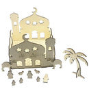 Log Wood Muslim Islam Castle Ornament Eid Mubarak Ramadan Home Party Craft  B8C1