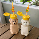 250ml Cute Bear Leakproof With Lid Straw Cup Home Travel Water Bottle Cartoon
