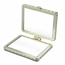 Navy Blue Rectangle Flowered Chinese Decorative Mirror