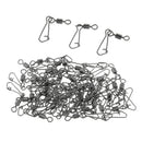50pcs Stainless Steel Fishing Rolling Swivels with Hooked Snap Length 2.5cm