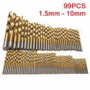 99X High Speed Steel Plated Titanium Twist Drill Straight Shank Drill Hand IXW