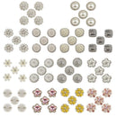 5pcs Flower Rhinestone Shank Buttons Clothes Sewing Accessories DIY 23mm