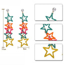 Multi-Color Exaggerated Stars Tassel Earrings Ladies Hollow Five-Pointed St