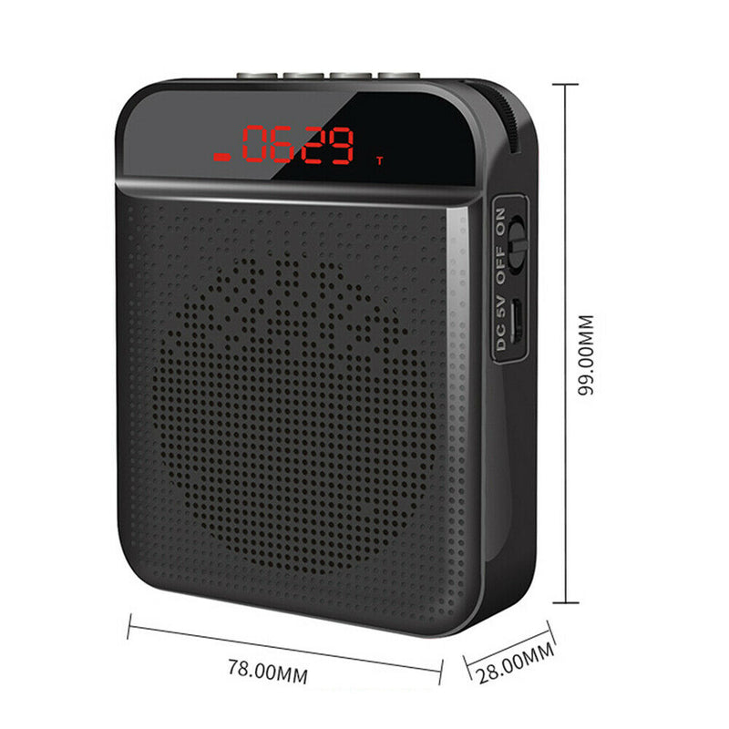Portable Voice Amplifier Wired MicrophoneÃ‚Â Mini PA System Speaker (Black) A