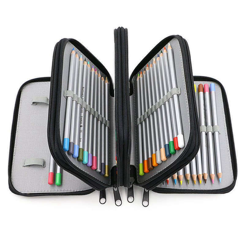 72 Holes 4 Layers Pencil Case For School Student Oxford Bag Marker Storage  N6M9
