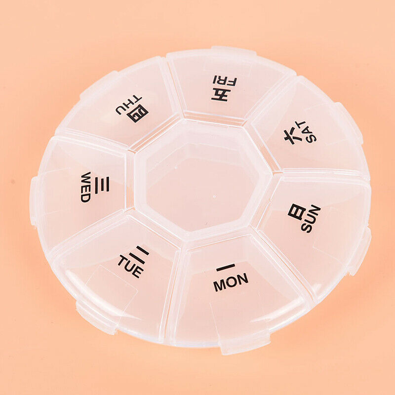 7 Day Pill Box Organizer Daily Weekly Tablet Reminder Travel Medicine Stor Hn