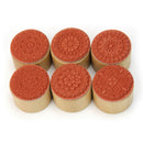 Practical 6Pcs Assorted Retro Flower Round Wooden Rubber Stamp Wedding Cra CTI