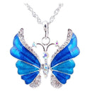 Christmas New Fashion Retro Butterfly Crystal Rhinestone Pendant Necklace b