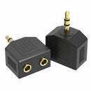 Audio Double Jack Plug Headphone Y Splitter 1 Male Adapter to AUX Female BI V2L5