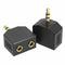 Audio Double Jack Plug Headphone Y Splitter 1 Male Adapter to AUX Female BI V2L5