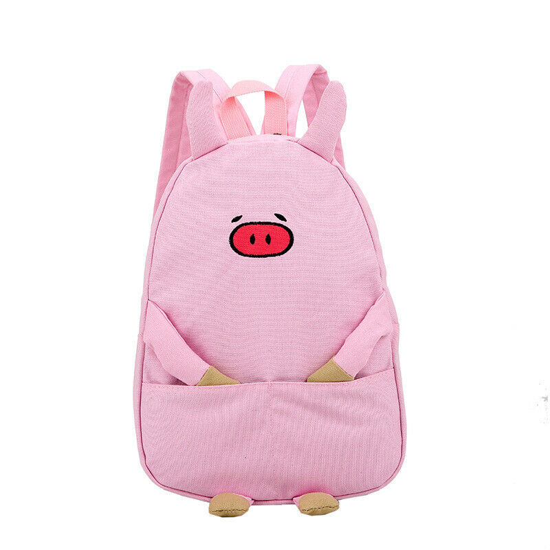 Cute Piggy Shoulders Backpack Pig Canvas School Bag Girls Student Shoulders D3M9
