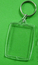 10X Keychain Key Rings Blank Clear TranspareFB Acrylic Picture Frames Lockets 3C