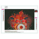 5D DIY Full Drill Diamond Painting Flame Drum Set Cross Stitch Embroidery