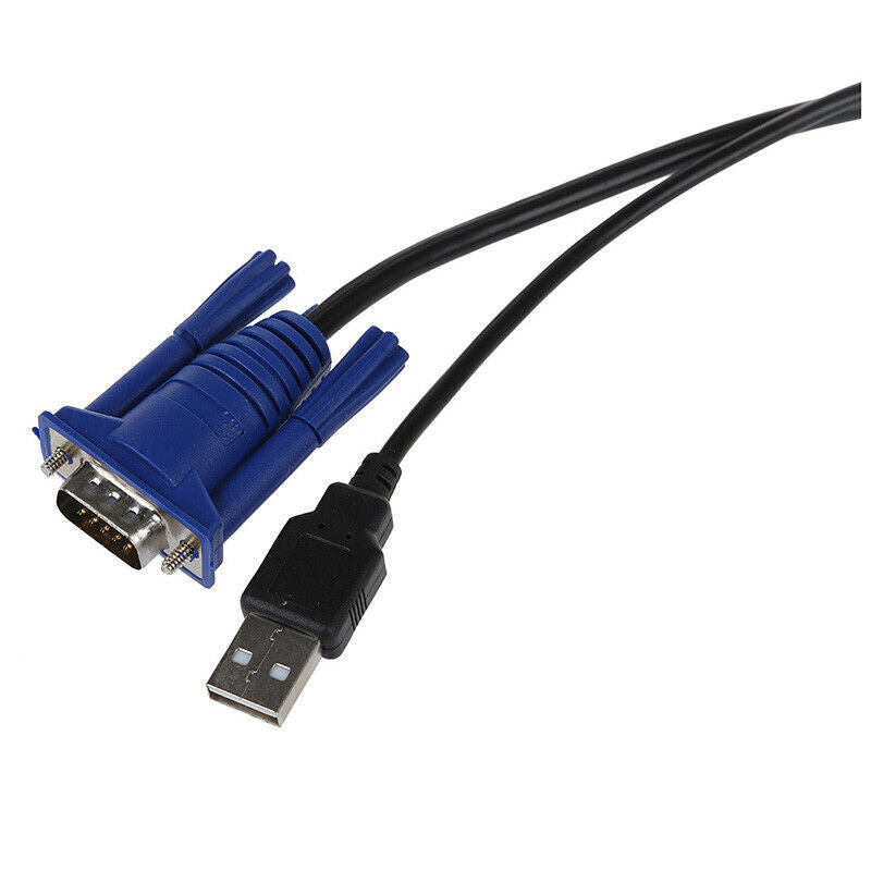 1.4M 15 Pin VGA + USB Male to Male VGA + Print Cable for CRT PC