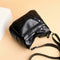 Fashion Messenger Bag Women Leather Multi Pocket Shoulder Handbag (Black)