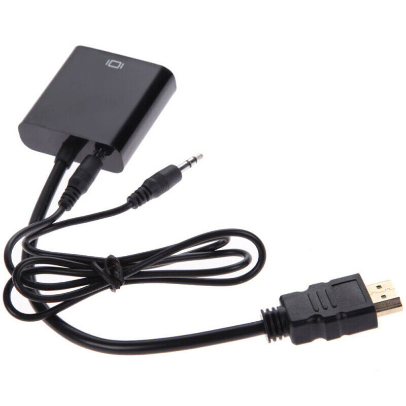 20cm 1080P Micro HDMI to VGA Converter Adapter With Audio Video Cable Fits HDTV