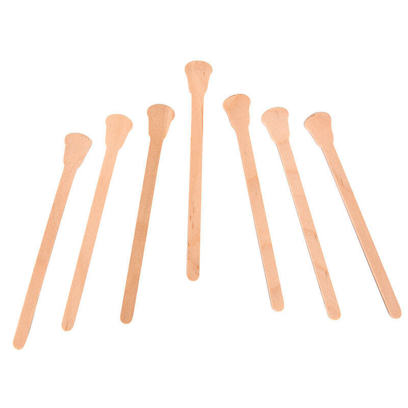 50PCS Wooden Waxing Wax Spatula Disposable Bamboo Sticks Kit Skin Beauty Tool FT