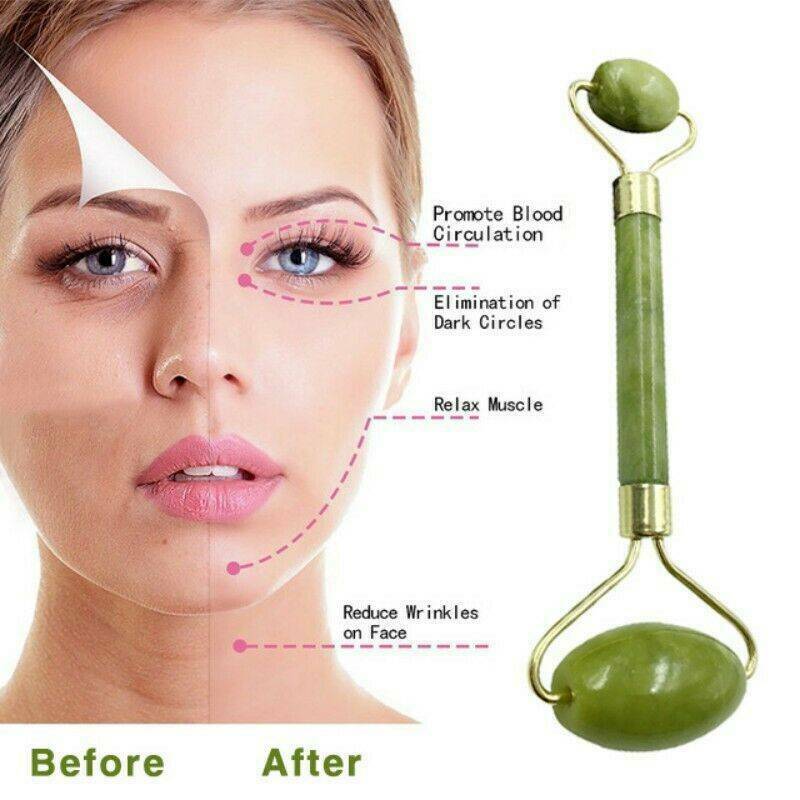 Natural Quartz Facial Jade Stone Roller Body Face Massager Beauty Massage Tool.
