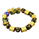 Pixiu Lucky Amulet Bracelet Wristband Jewelry Shining Crystal with Golden-plated