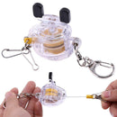 50cm Mini Fish Wheel Key Chain Retractable Fisherman Wheel Pendant Key Ring A
