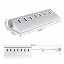 USB 3.0 Hub 7-Port Portable Aluminum charging and Data Hub 3-Foot USB 3.0 C W5O8