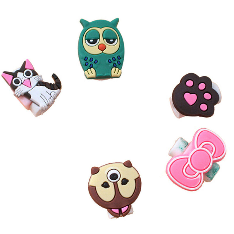 4xCartoon charging cable protector cute cord protection cover organizer wire  Z