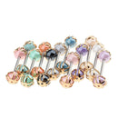 12PCS 16G Tongue Ring Assorted Stainless Steel Barbell Body Piercing Jewelry