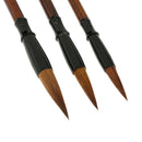 3 X Wolf Goat Hair Brushes Chinese Writing Calligraphy Brushes Wooden Shaft
