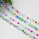 Pack of 6 Rolls Assorted Shapes Rhinestone Stickers Diamante Gem Sparkle Crystal