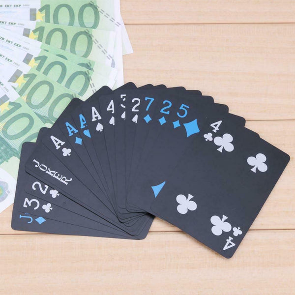 54pcs/set PVC Waterproof Black Pokers Playing Cards Entertainment Supplies #gib