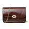 Crocodile Leather Messenger Bag Women Retro Purse Shoulder Handbag (Brown)