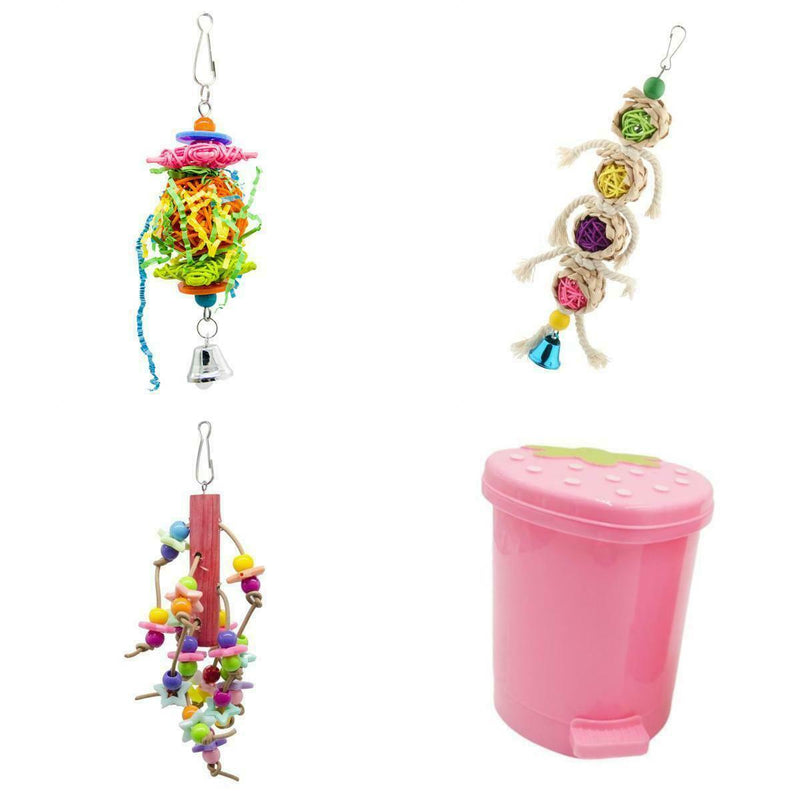 4pcs Parrots Forgaing Toys Rattan Toys