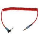 3.5mm (1/8") M-M Coiled Audio Cable Wire Headphone Aux Input Flex red