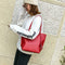 Women Shoulder Bag PU Leather Handle Bags Girls Tassel Tote Handbags(Red)