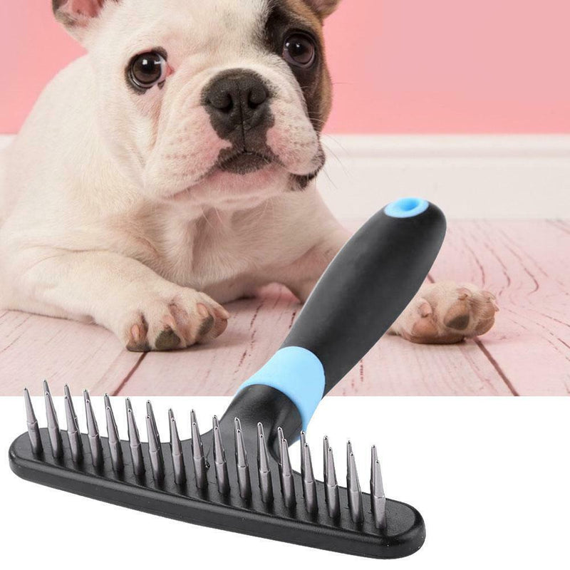 Double Row Stainless Steel Pins Dog Rake Deshedding Dematting Brush Comb
