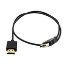 2x USB 2.0 Male to HDMI Male Charger Cable Splitter Adapter 50cm