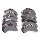 10 Pieces Two-tone Neoprene Golf Club Iron Head Covers Golf Accessories Camo +