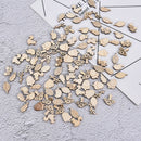100X Mixed Wooden Craft Squirrel Leaves Mushroom Ornament Art Decoration Slic OZ