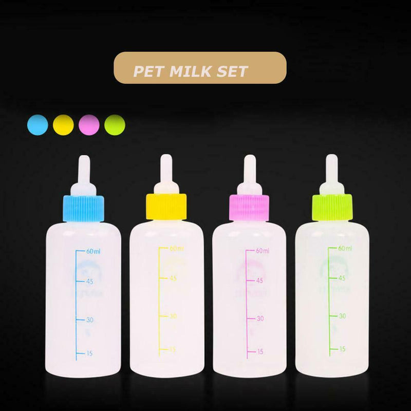 60mL Pet Milk Bottle Nipple Pacifier Dog Puppy Cat Drinking Water Feeder A