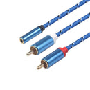 2RCA Female to 3.5 mm Female Mic Audio Y Splitter  Cable Extension Wire for Phon