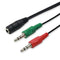 Headphone Splitter Earphone Adapter Audio 3.5mm Female to 2 Male Jack 3.5 Mic A