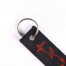 Red ECG Heartbeat Keychain Embroidery Luggage Motorcycle Key Ring Chain E8I9