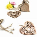 12PCS 3Styles Hollow Heart Wooden Pendants Ornaments DIY Home Wedding/Chris H5M3