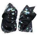 2 Pcs 8 Inch Large Girl Hair Bow Clip Colourful Hairpin Accessories Black