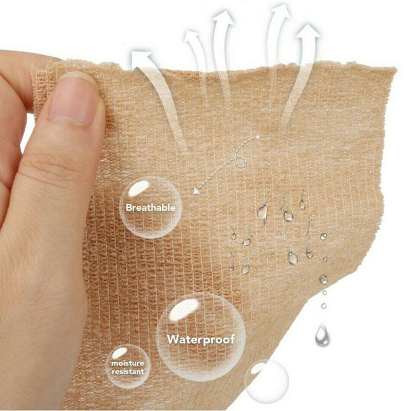 6 Rolls 14.7 FT Self-adhesive Fixation Cohesive Bandage Sports First-Aid Wrap