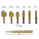 6Pcs/Set Countersink Drill Bits Center Punch Tool Sets Automatic Punch Hex  N5F9