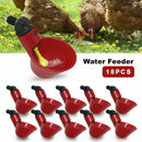 10Pcs Automatic Cups Water Feeder Drinker Chicken Poultry Bird Waterer Red Set