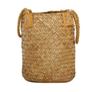 Wicker Handed Basket Beach Bag Shop Tote Flowerpot Planter Holder Yellow L