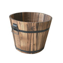 6x Rustic Wood Bucket Flower Pot Garden for Plants Flower Garden Decor