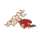 New Red Super Teacher Xmas Gift Unisex With Crystal Brooch Pin Show Your LovQ6J1